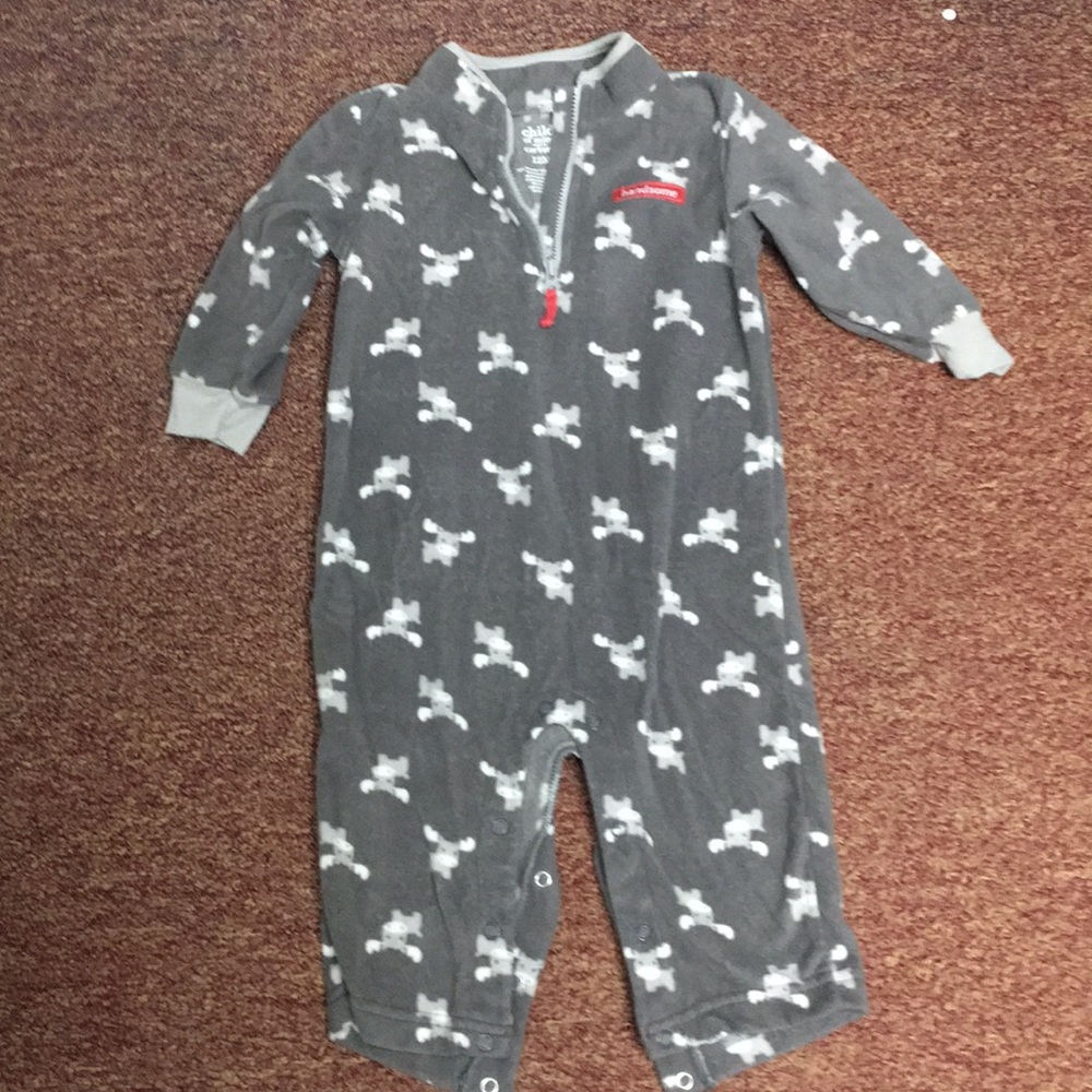 🛍5/$20🛍Carters 12 Month Moose One Piece Pajamas